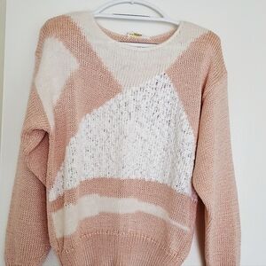 VTG Lilly Of CaliforniaSweater Womens L 80's Colorblock Textured Retro